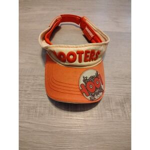 Hooters Orange White Strap Back Embroidered Golf Sun Visor Hat Cap